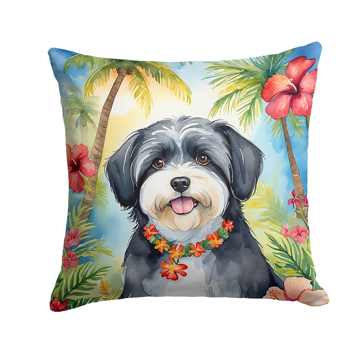 18 x 18 in. Havanese Luau Throw Pillow