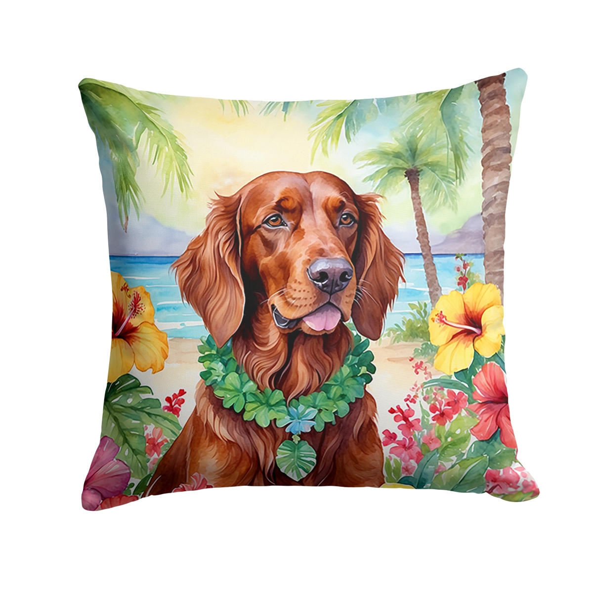18 x 18 in. Irish Setter Luau Throw Pillow