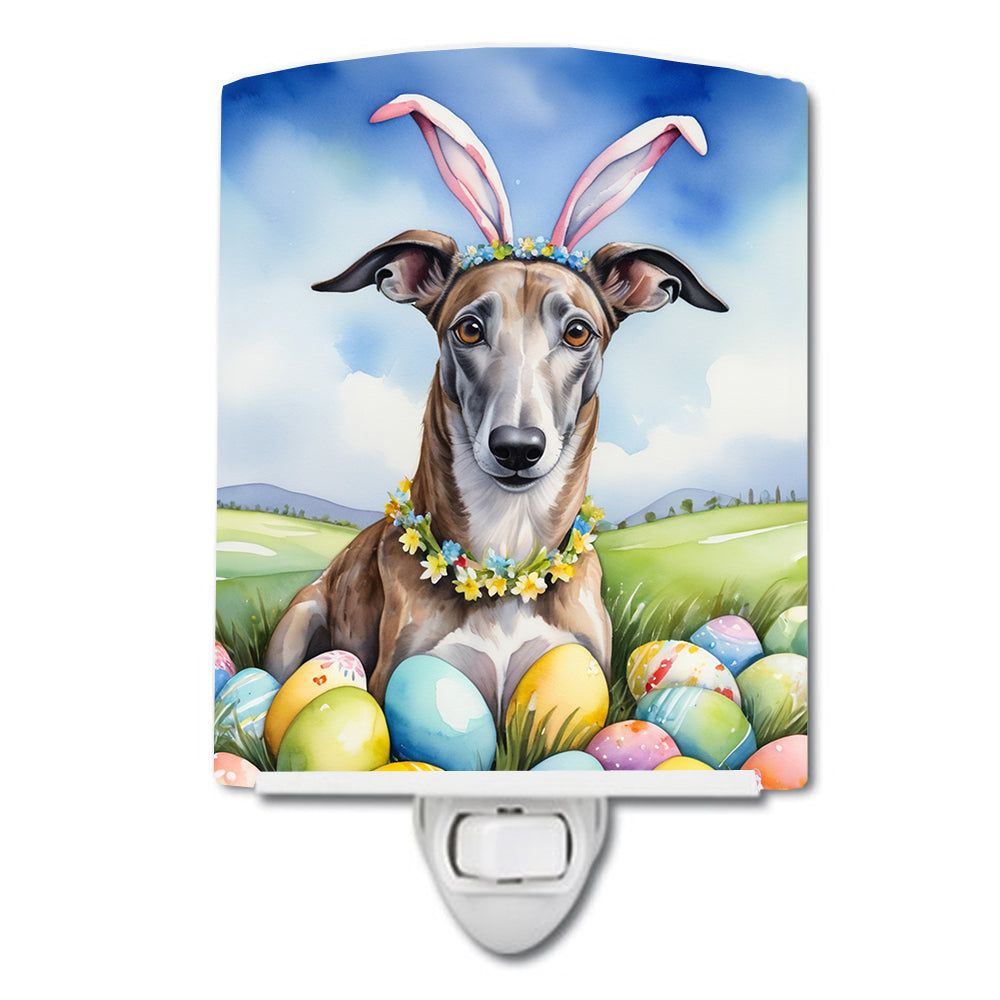 6 x 4 in. Greyhound Easter Egg Hunt Ceramic Night Light