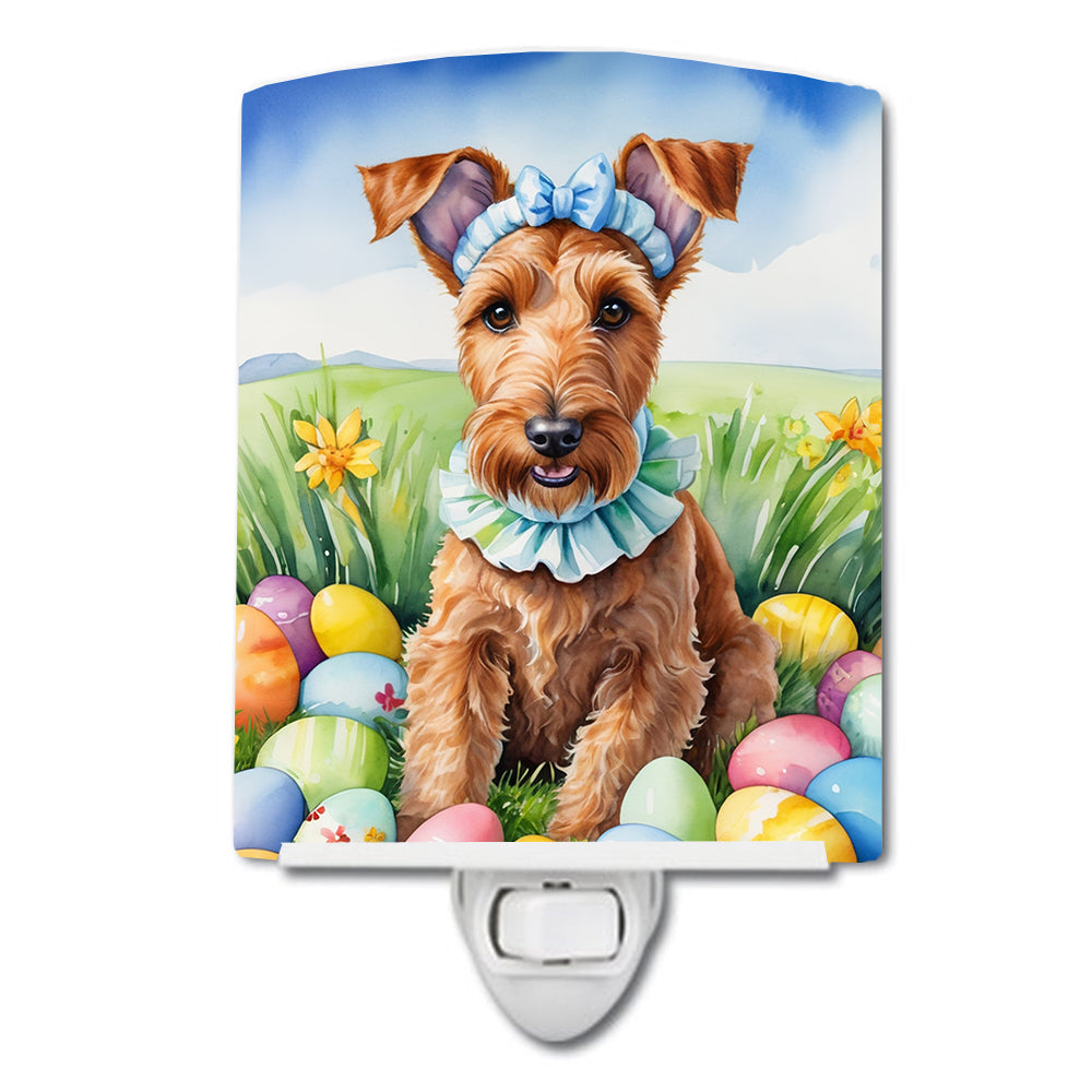 6 x 4 in. Irish Terrier Easter Egg Hunt Ceramic Night Light