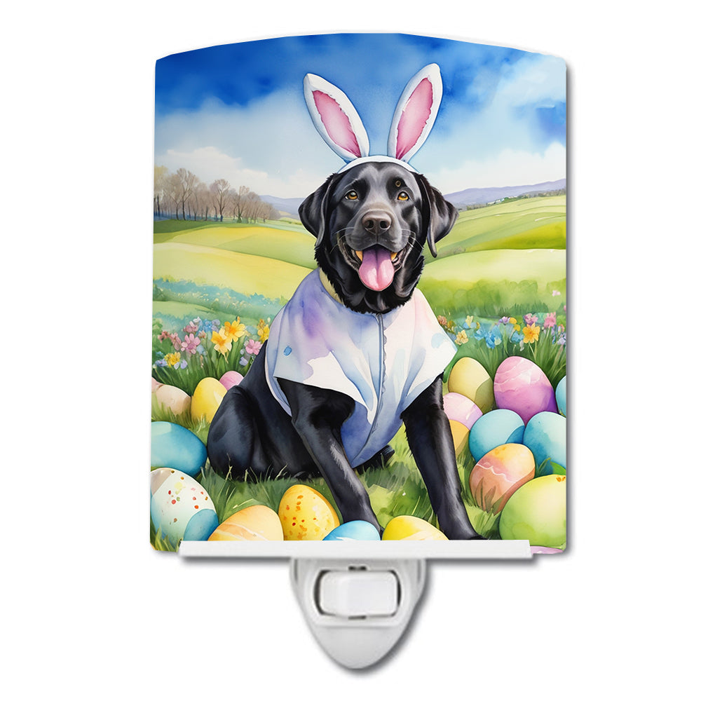 6 x 4 in. Black Labrador Retriever Easter Egg Hunt Ceramic Night Light
