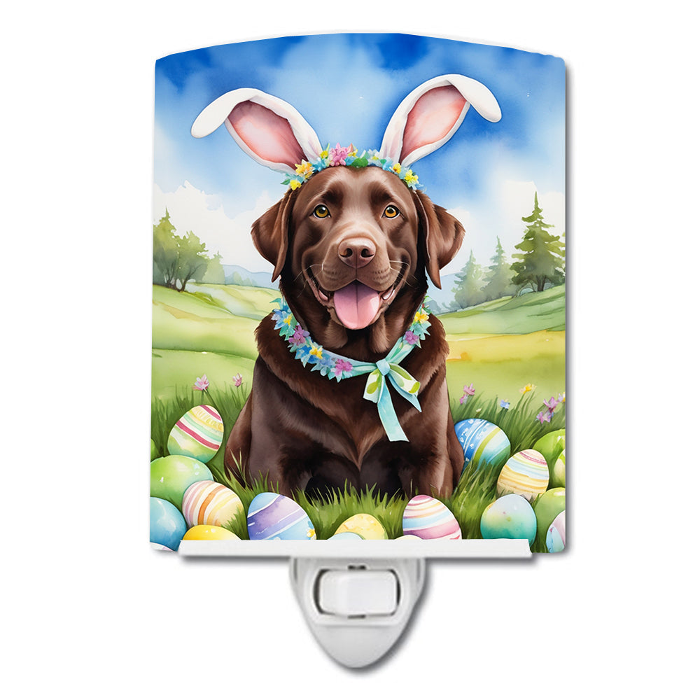DAC5095CNL 6 x 4 in. Chocolate Labrador Retriever Easter Egg Hunt Ceramic Night Light