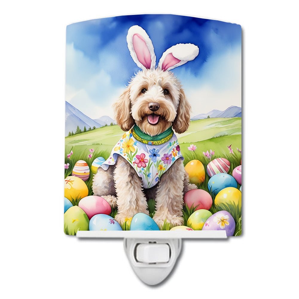 6 x 4 in. Labradoodle Easter Egg Hunt Ceramic Night Light