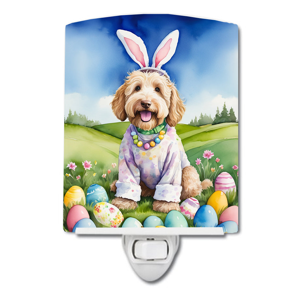 6 x 4 in. Labradoodle Easter Egg Hunt Ceramic Night Light