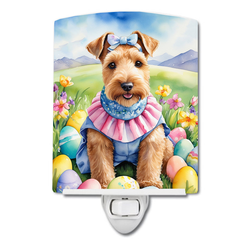 6 x 4 in. Lakeland Terrier Easter Egg Hunt Ceramic Night Light