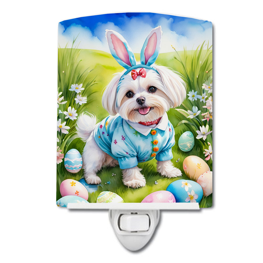 6 x 4 in. Maltese Easter Egg Hunt Ceramic Night Light