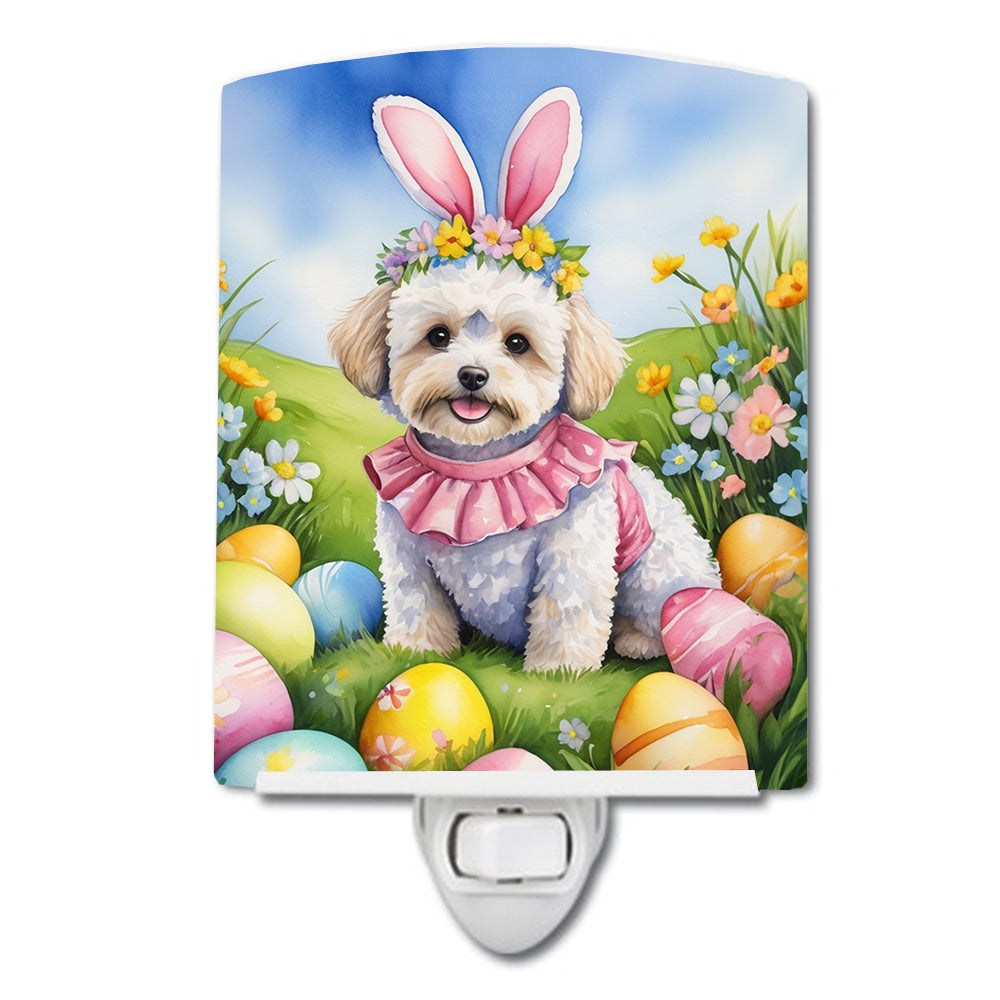 6 x 4 in. Maltipoo Easter Egg Hunt Ceramic Night Light