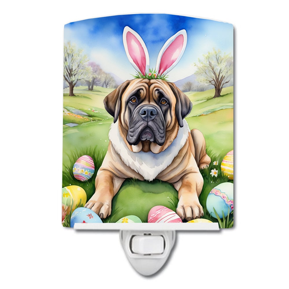 6 x 4 in. Mastiff Easter Egg Hunt Ceramic Night Light