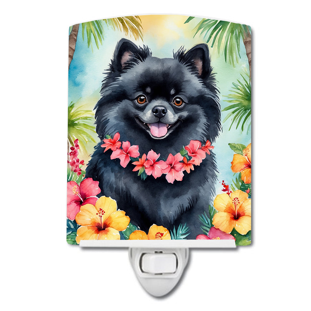 6 x 4 in. Pomeranian Luau Ceramic Night Light