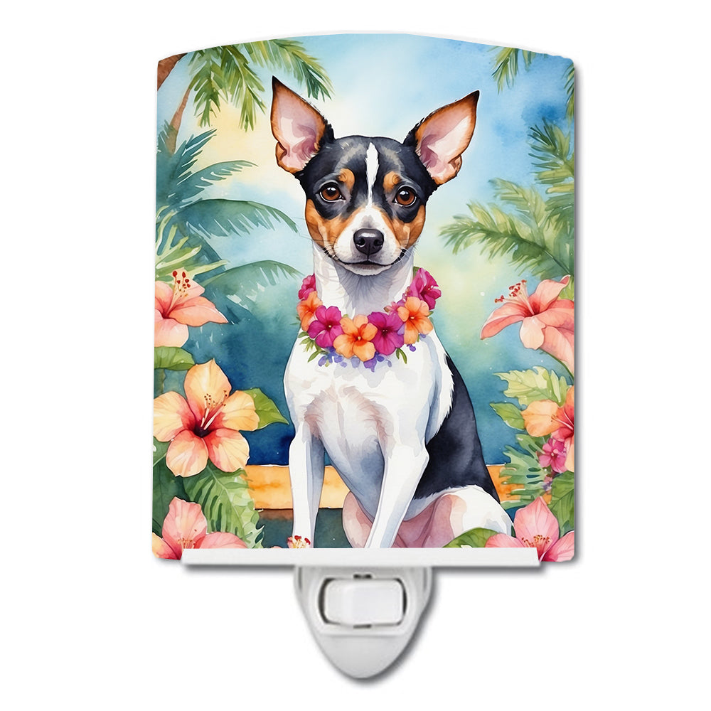 DAC6505CNL 6 x 4 in. Rat Terrier Luau Ceramic Night Light