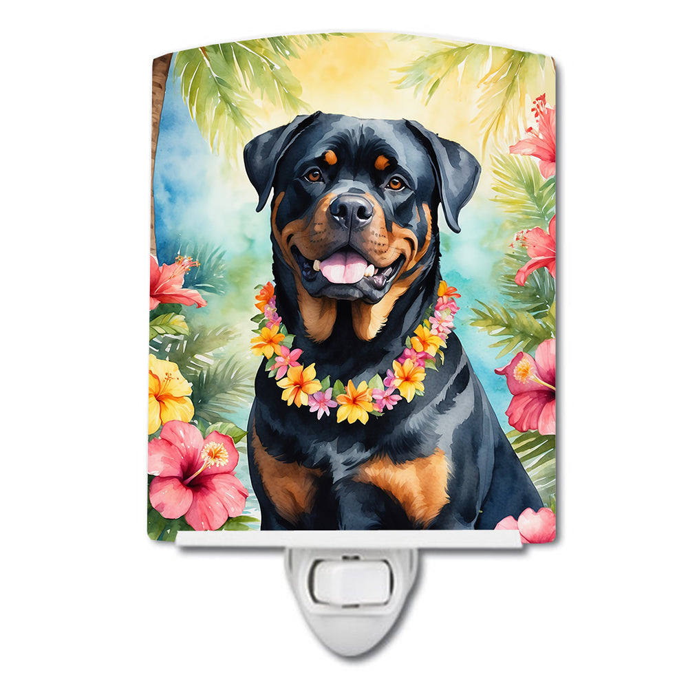 DAC6508CNL 6 x 4 in. Rottweiler Luau Ceramic Night Light