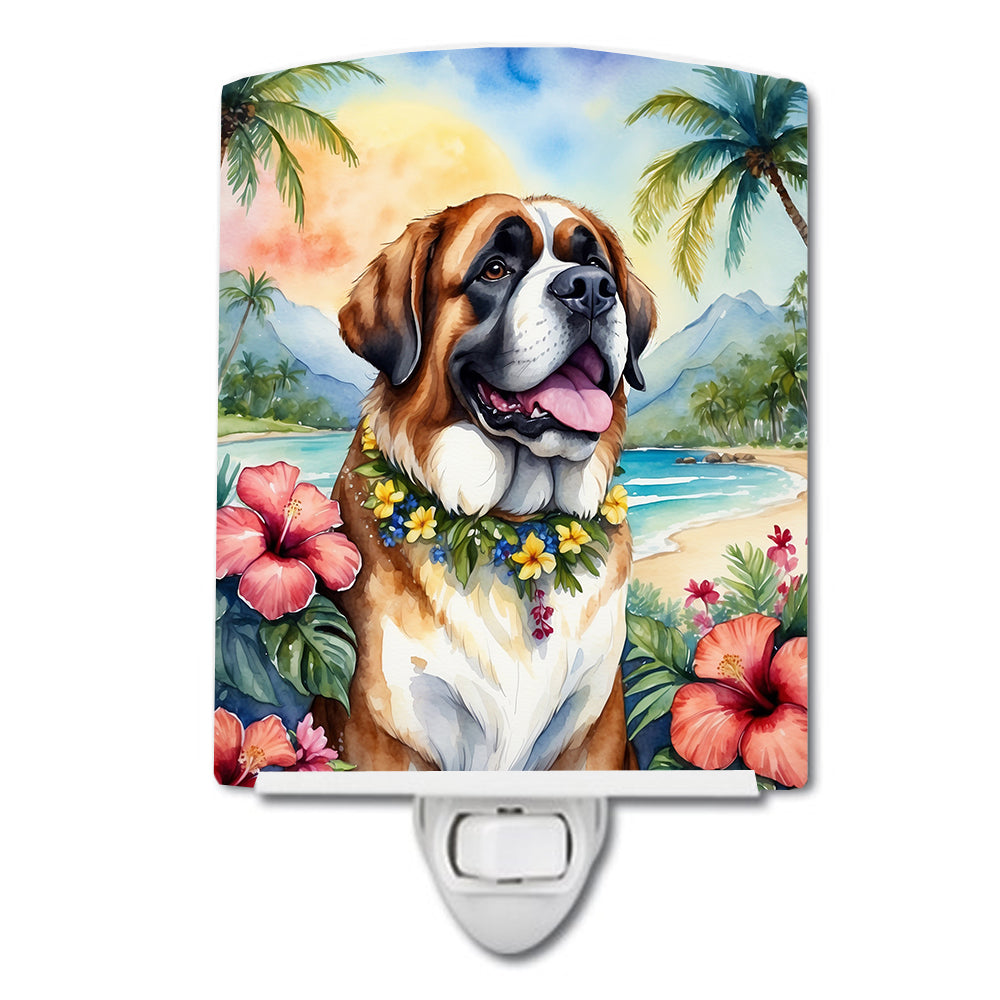 DAC6509CNL 6 x 4 in. Saint Bernard Luau Ceramic Night Light