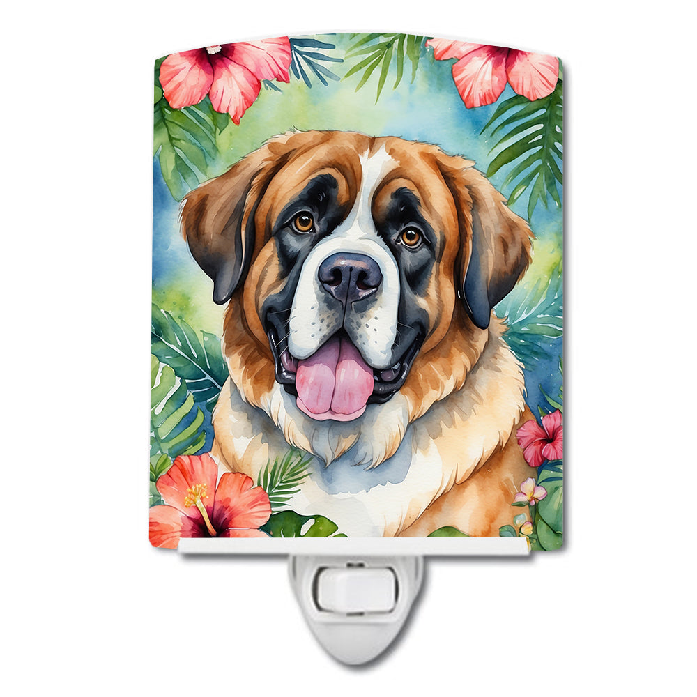 DAC6510CNL 6 x 4 in. Saint Bernard Luau Ceramic Night Light