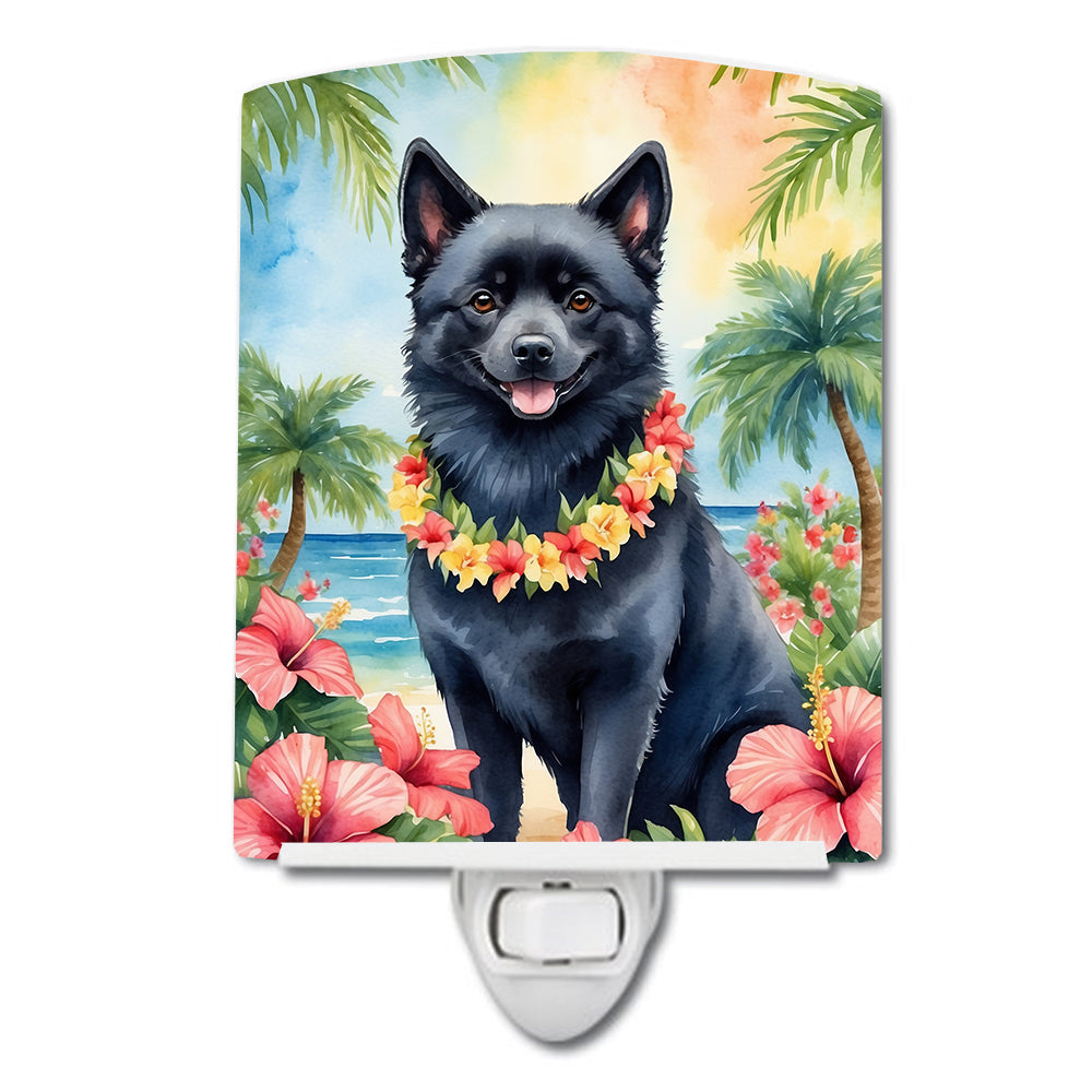 6 x 4 in. Schipperke Luau Ceramic Night Light