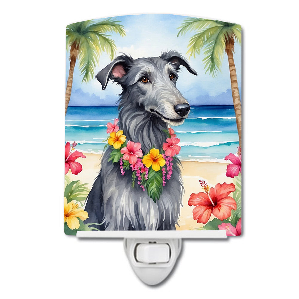 DAC6515CNL 6 x 4 in. Scottish Deerhound Luau Ceramic Night Light