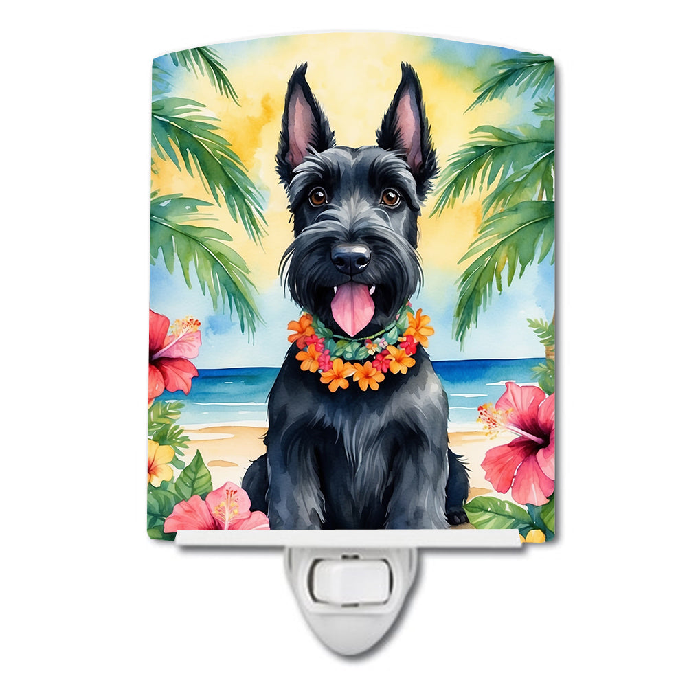 6 x 4 in. Scottish Terrier Luau Ceramic Night Light