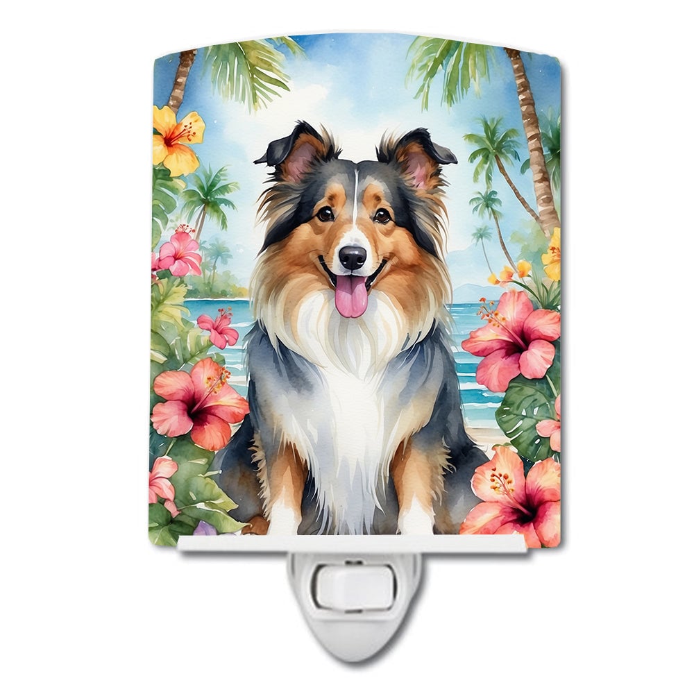 DAC6519CNL 6 x 4 in. Sheltie Luau Ceramic Night Light