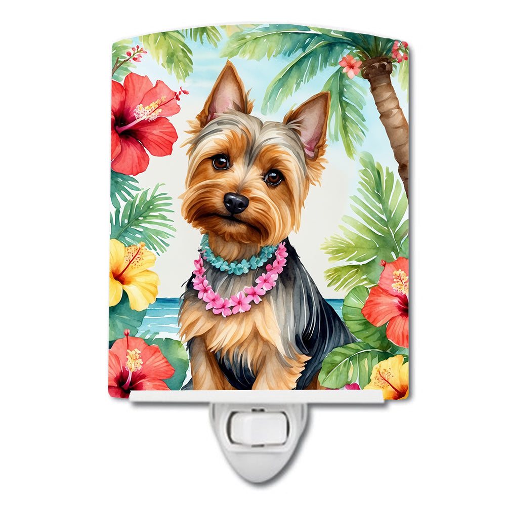 DAC6523CNL 6 x 4 in. Silky Terrier Luau Ceramic Night Light