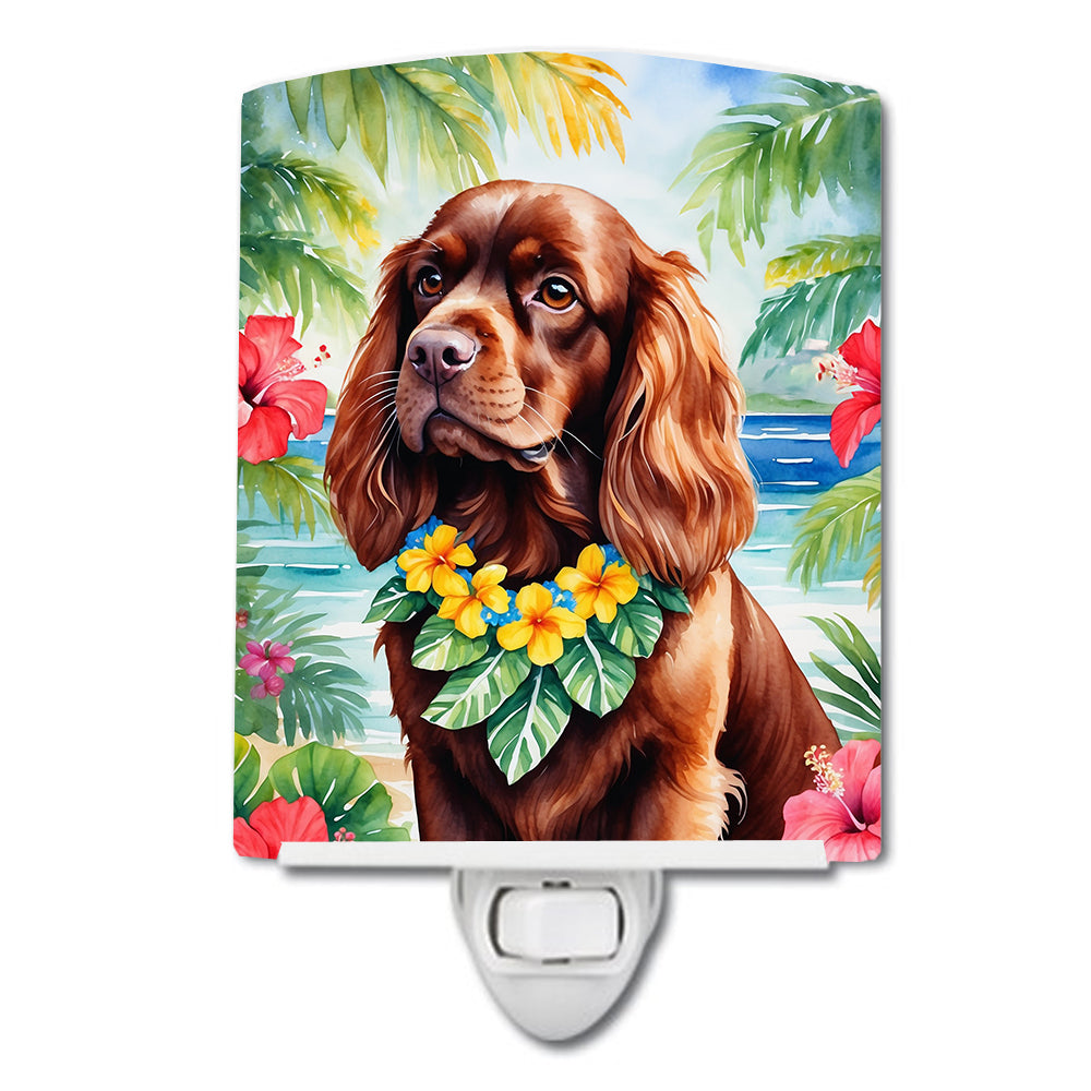 DAC6526CNL 6 x 4 in. Sussex Spaniel Luau Ceramic Night Light