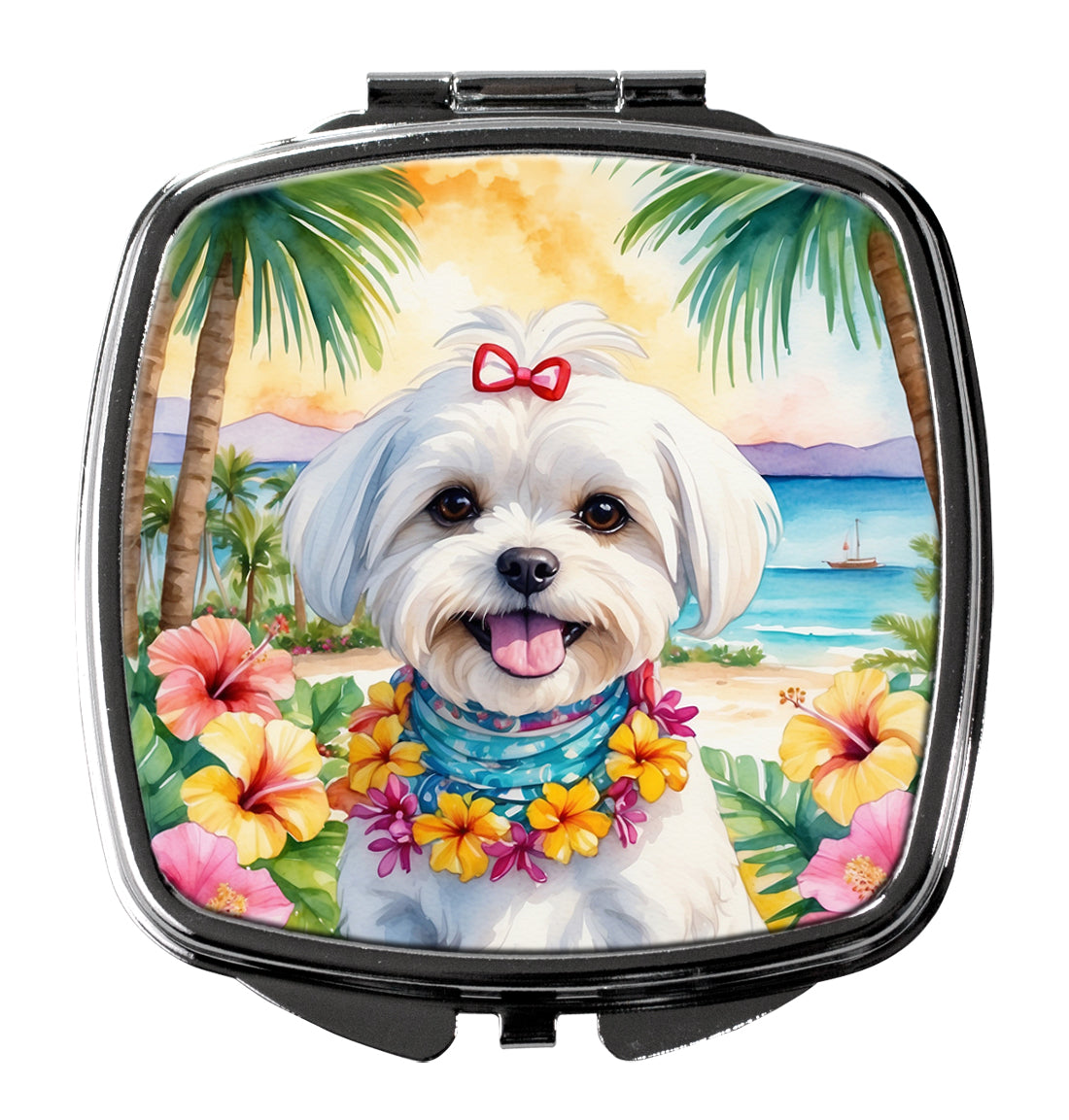 DAC6471SCM 3 x 2.75 in. Maltese Luau Compact Mirror