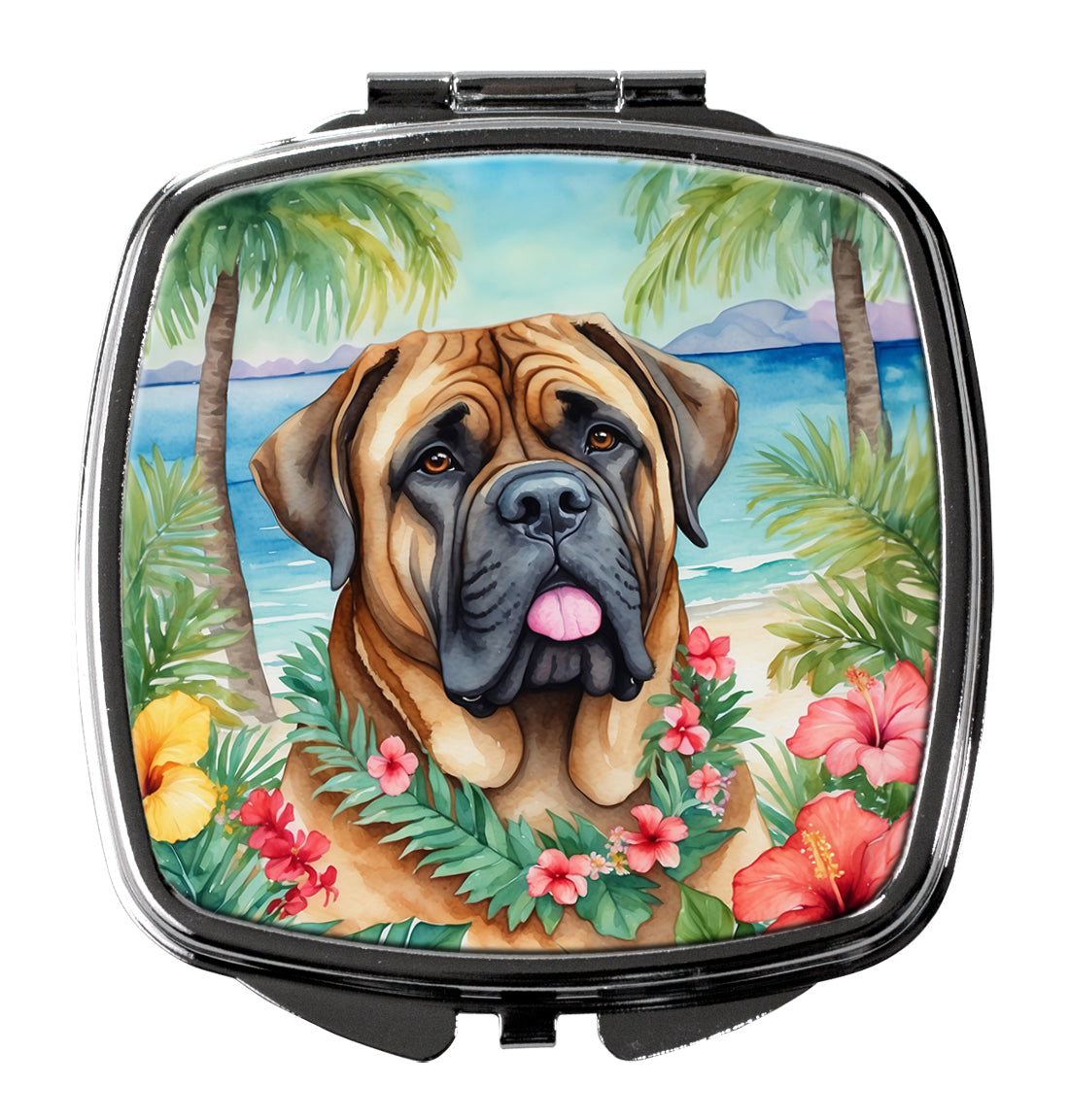 3 x 2.75 in. Mastiff Luau Compact Mirror