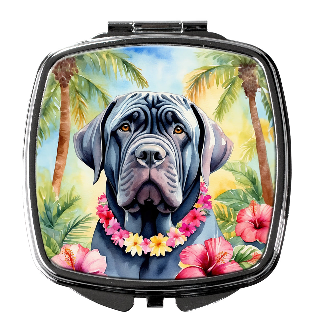 3 x 2.75 in. Neapolitan Mastiff Luau Compact Mirror