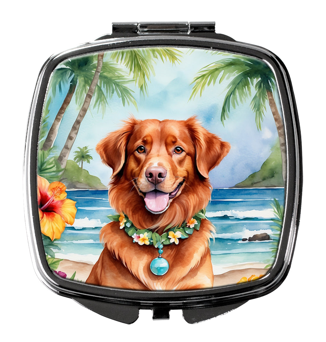 DAC6483SCM 3 x 2.75 in. Nova Scotia Duck Tolling Retriever Luau Compact Mirror