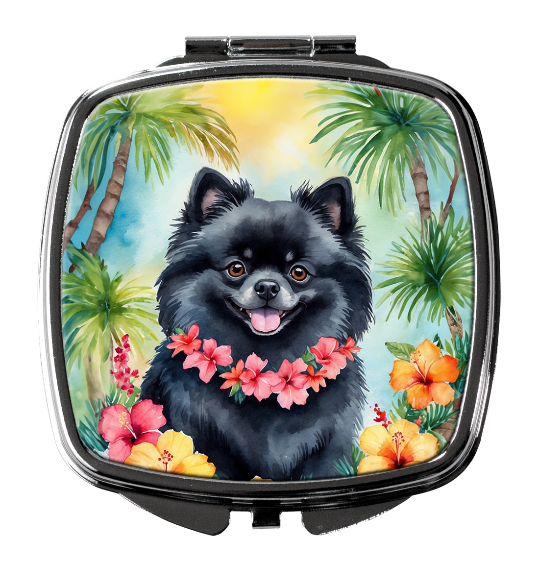 DAC6494SCM 3 x 2.75 in. Pomeranian Luau Compact Mirror