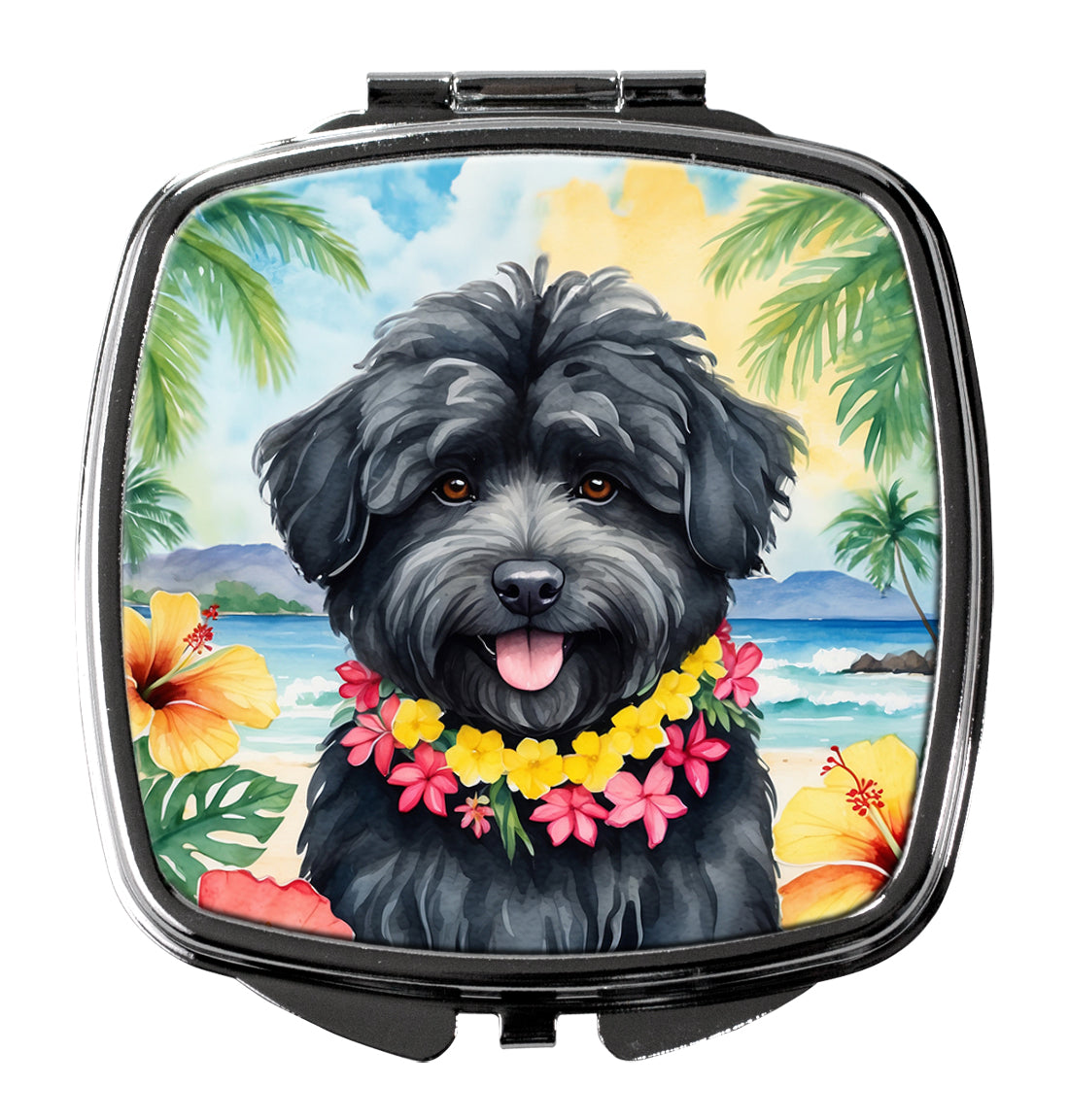 3 x 2.75 in. Puli Luau Compact Mirror