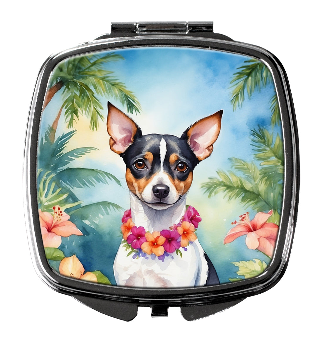 DAC6505SCM 3 x 2.75 in. Rat Terrier Luau Compact Mirror