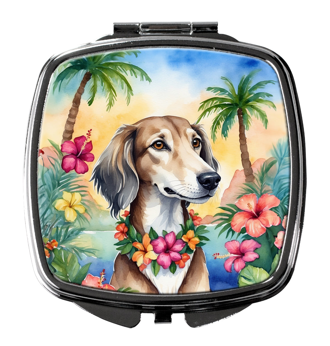 3 x 2.75 in. Saluki Luau Compact Mirror