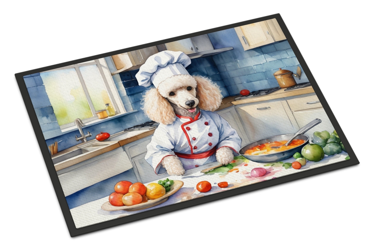 18 x 27 in. White Poodle The Chef Doormat