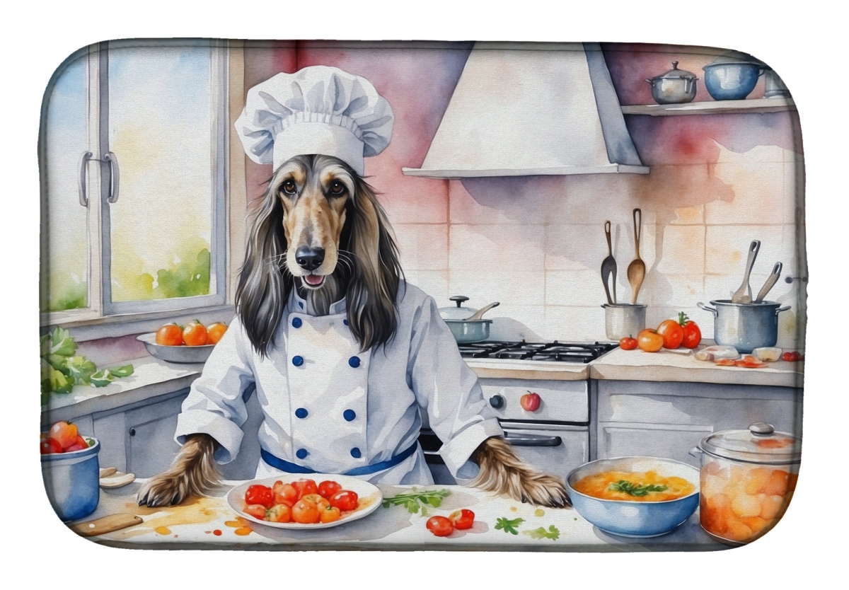 Picture of Carolines Treasures DAC6180DDM 21 x 14 in. Afghan Hound The Chef Dish Drying Mat