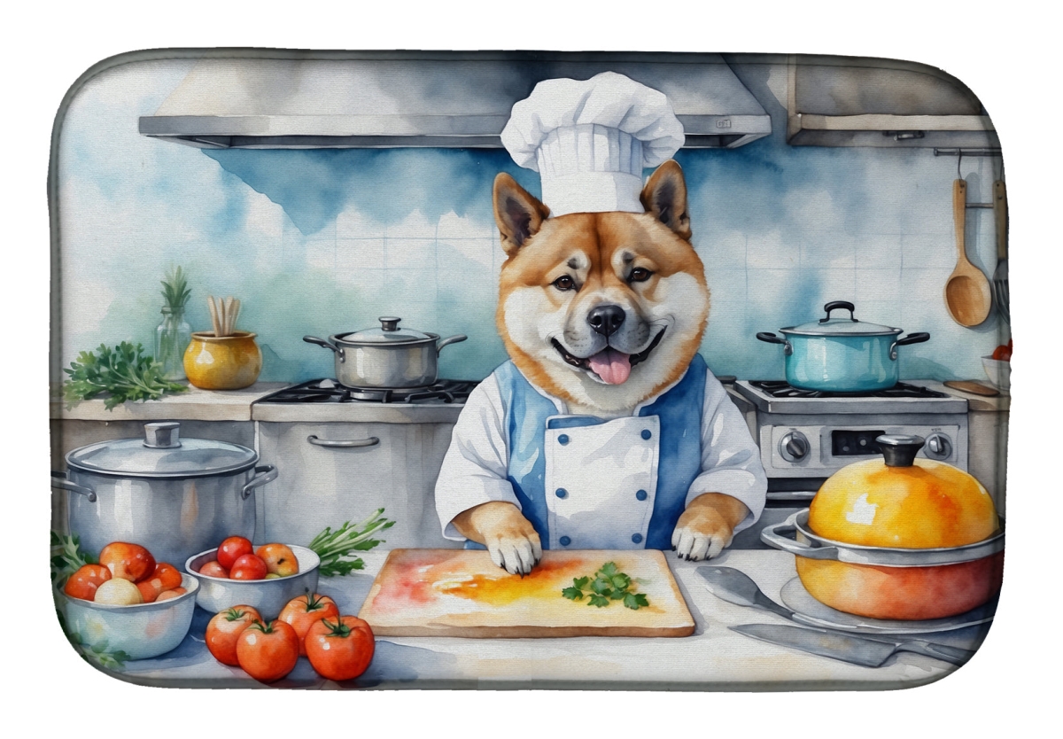 Picture of Carolines Treasures DAC6182DDM 21 x 14 in. Akita The Chef Dish Drying Mat