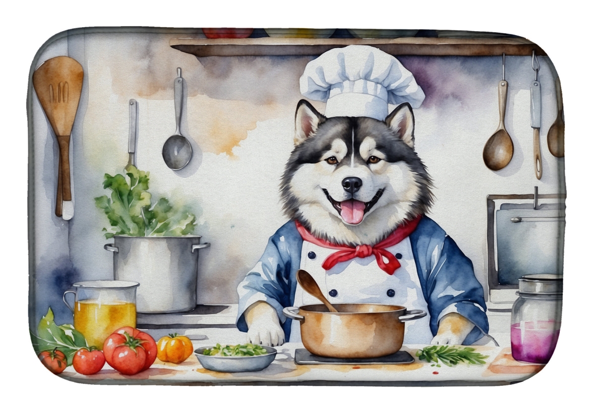 Picture of Carolines Treasures DAC6184DDM 21 x 14 in. Alaskan Malamute The Chef Dish Drying Mat