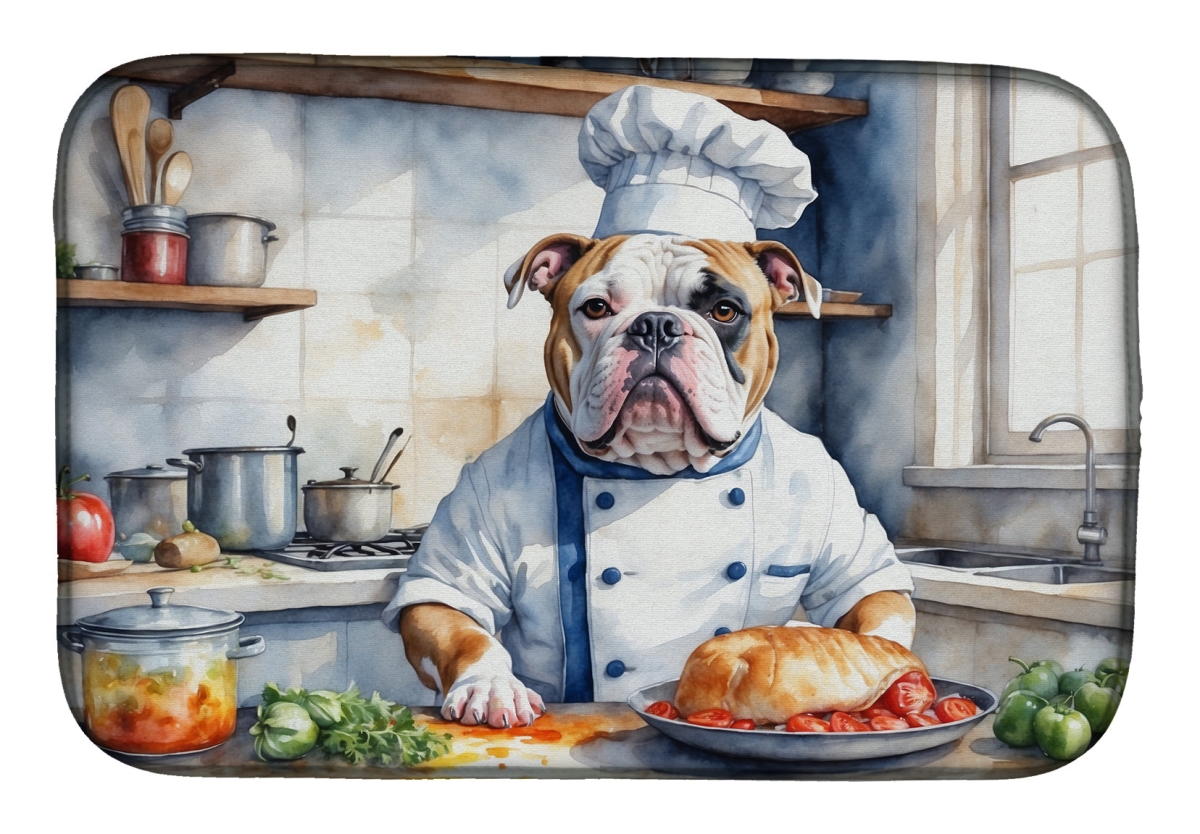 Picture of Carolines Treasures DAC6185DDM 21 x 14 in. American Bulldog The Chef Dish Drying Mat