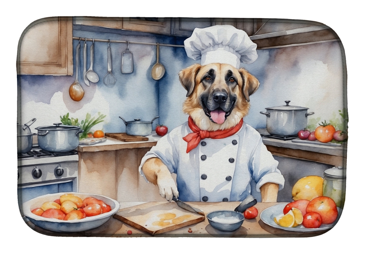 Picture of Carolines Treasures DAC6191DDM 21 x 14 in. Anatolian Shepherd The Chef Dish Drying Mat