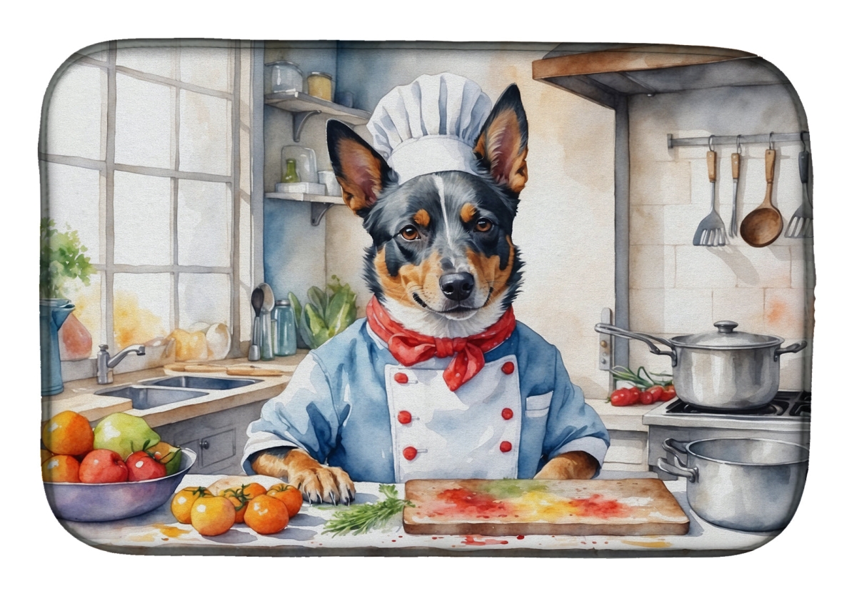 Picture of Carolines Treasures DAC6192DDM 21 x 14 in. Australian Cattle Dog The Chef Dish Drying Mat