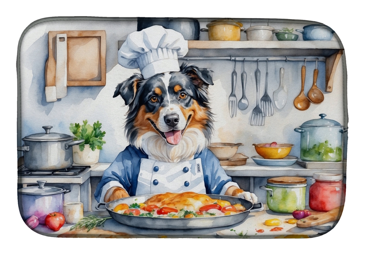 Picture of Carolines Treasures DAC6193DDM 21 x 14 in. Australian Shepherd The Chef Dish Drying Mat