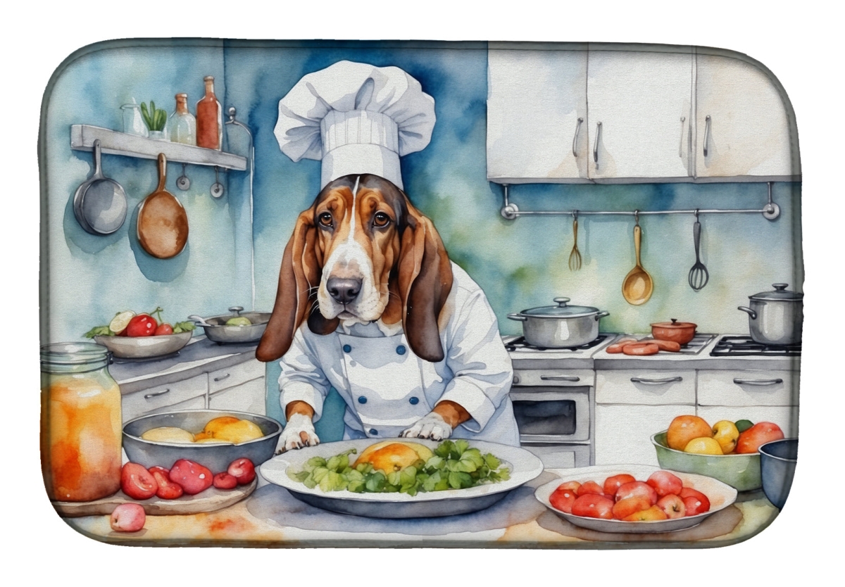 Picture of Carolines Treasures DAC6196DDM 21 x 14 in. Basset Hound The Chef Dish Drying Mat