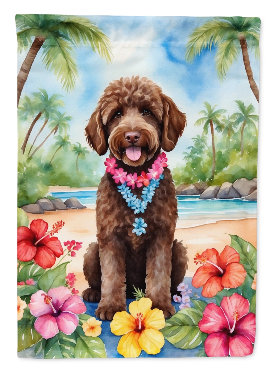 15.5 x 11.25 in. Labradoodle Luau Garden Flag
