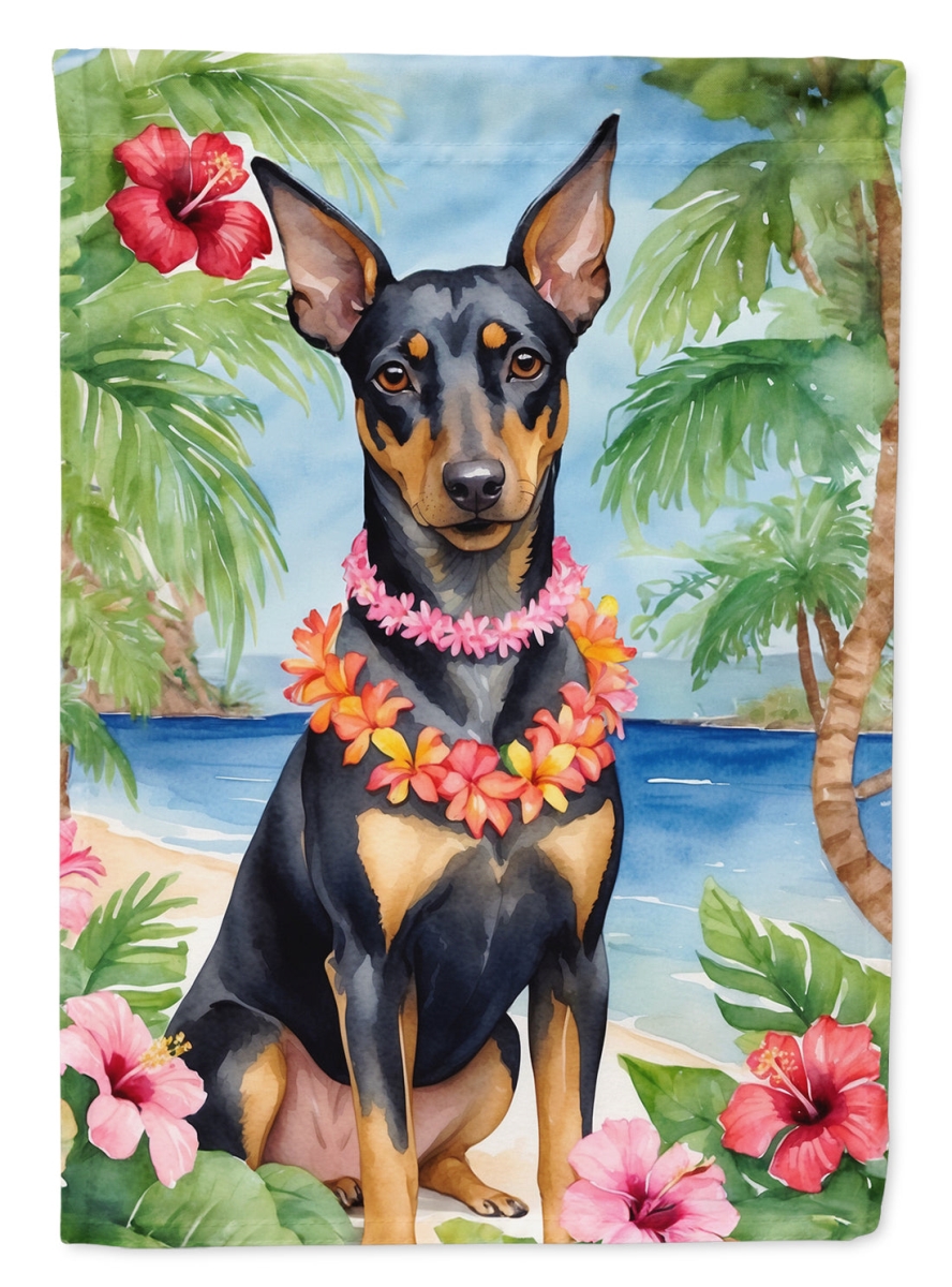 15.5 x 11.25 in. Manchester Terrier Luau Garden Flag