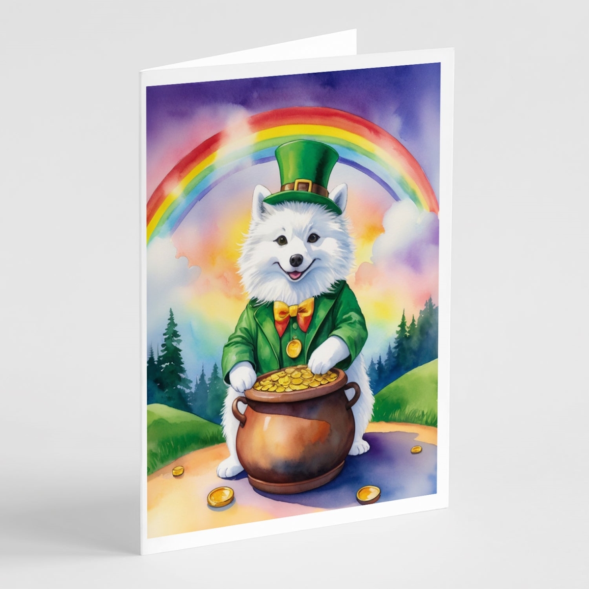 DAC5473GCA7P 5 x 7 in. American Eskimo St Patricks Day Greeting Cards - Pack of 8