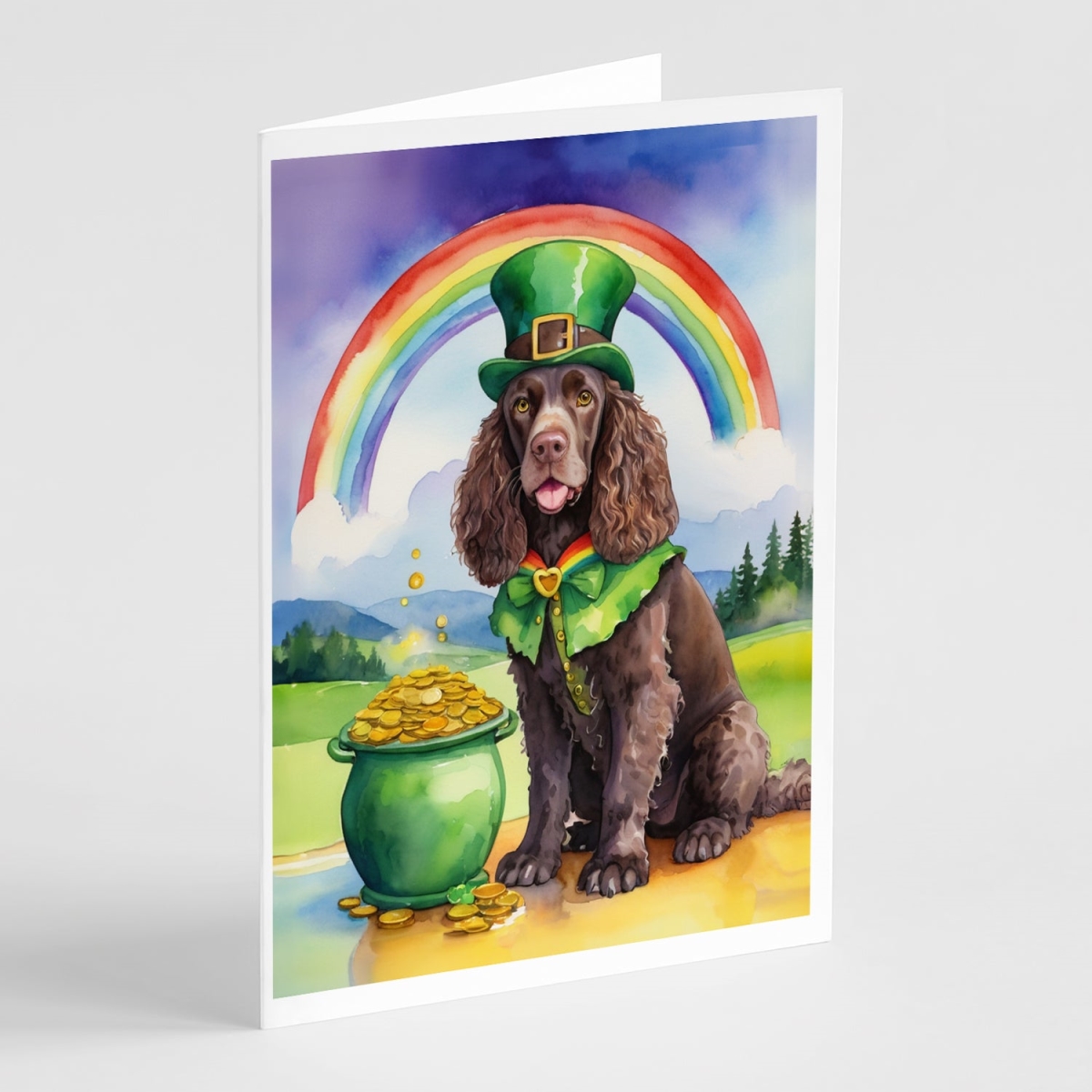 DAC5476GCA7P 5 x 7 in. American Water Spaniel St Patricks Day Greeting Cards - Pack of 8