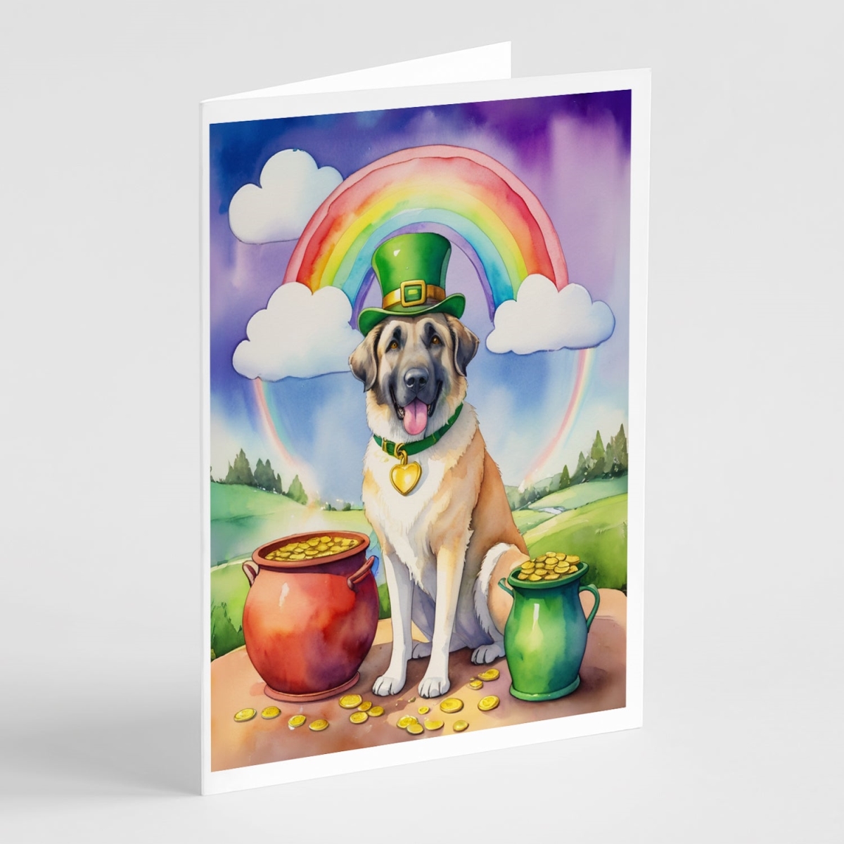 DAC5477GCA7P 5 x 7 in. Anatolian Shepherd St Patricks Day Greeting Cards - Pack of 8