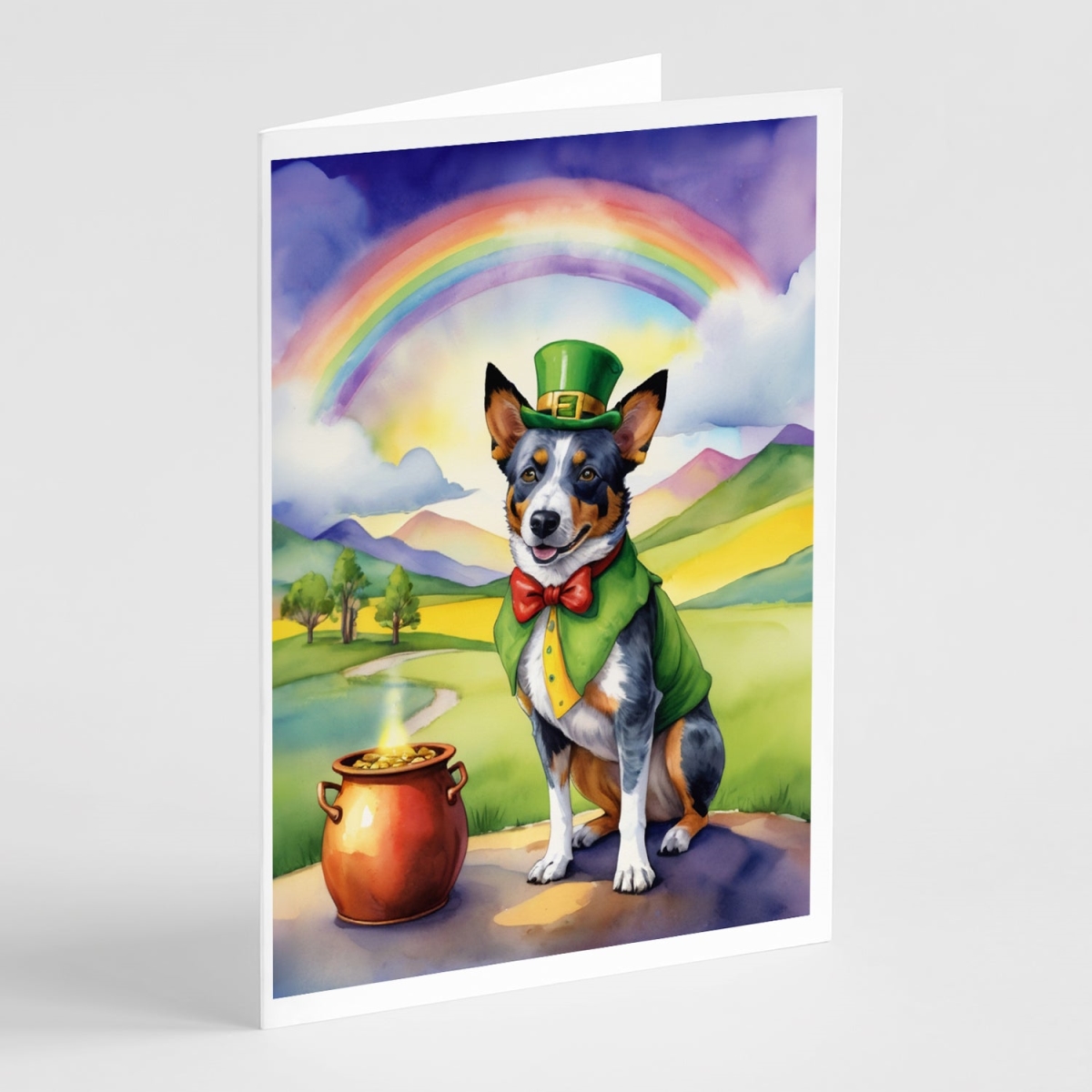 DAC5478GCA7P 5 x 7 in. Australian Cattle Dog St Patricks Day Greeting Cards - Pack of 8