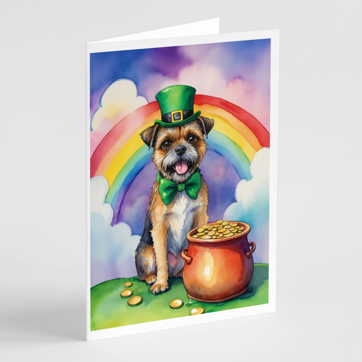 DAC5497GCA7P 5 x 7 in. Border Terrier St Patricks Day Greeting Cards - Pack of 8