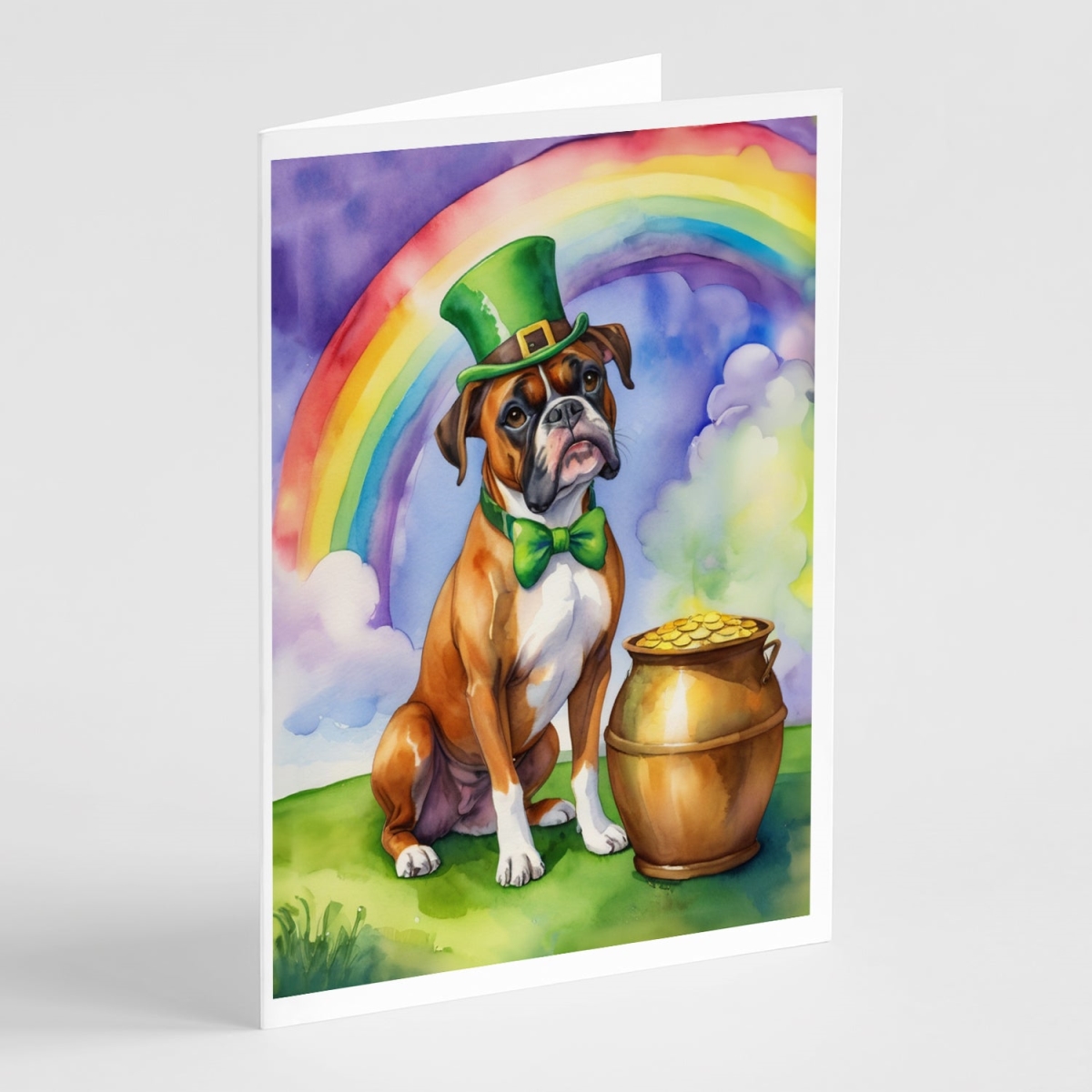 5 x 7 in. Boxer St Patricks Day Greeting Cards - Pack of 8