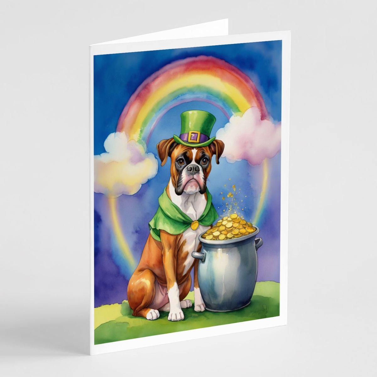 DAC5502GCA7P 5 x 7 in. Boxer St Patricks Day Greeting Cards - Pack of 8