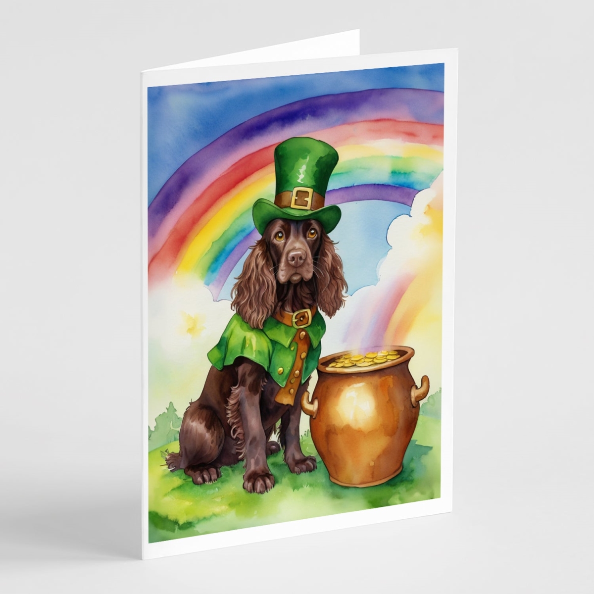 DAC5503GCA7P 5 x 7 in. Boykin Spaniel St Patricks Day Greeting Cards - Pack of 8